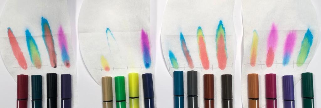 photo of chromatography with felt-tip pens